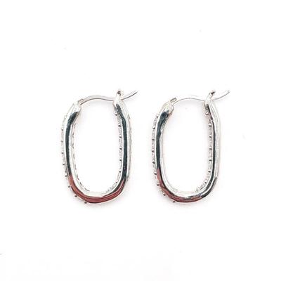 Sterling Silver Cubic Zirconia Hoop Earrings