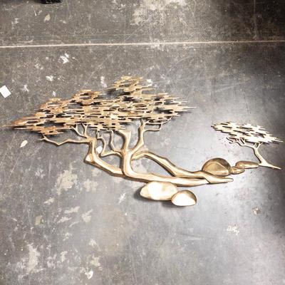 Bijan Brass Bonsai Tree Wall Sculpture, 1980