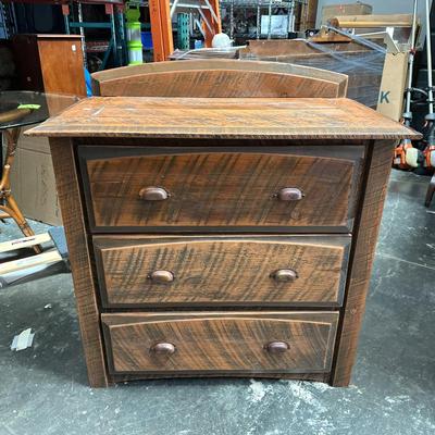 Rustic Wooden 3-Drawer Dresser