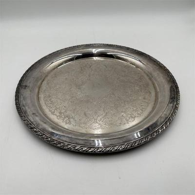 Victorian-era style silver-plated platter