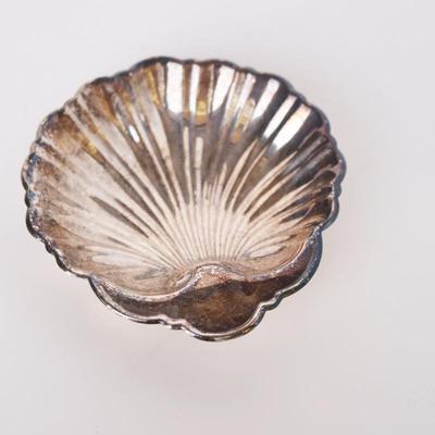 Footed Silver-Plated Shell Dish