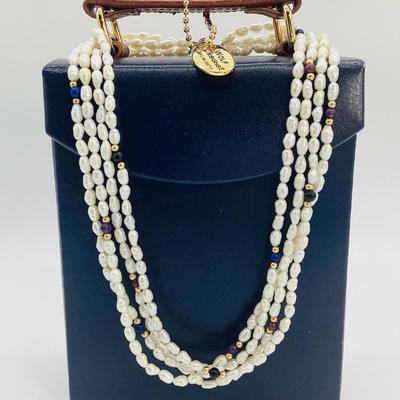 Sale Photo Thumbnail #139: 14K Yellow Gold Mult-Strand Freshwater Pearl & Beaded Necklace