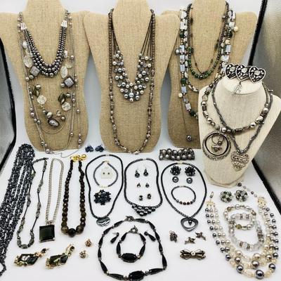 Sale Photo Thumbnail #94: Hypnotic Hematite and Gorgeous Grey Jewelry: Some Vintage, Signed