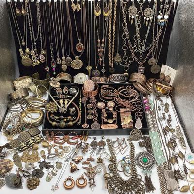 Sale Photo Thumbnail #63: Copper and Antiqued Brass Jewelry: Some Vintage, Signed
