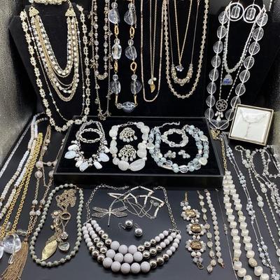 Sale Photo Thumbnail #96: Clear, White, Opaque, Grey, Stone, Rock, Crystal, and Glass Jewelry
