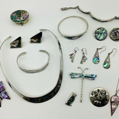 Sale Photo Thumbnail #59: Alpaca Mexico, Taxco, Abalone, Silver Jewelry: Some Vintage, Signed