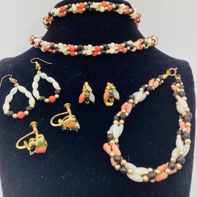 Sale Photo Thumbnail #85: Multi-Colored, Black, Coral, Gold, and Mother-of-Pearl Fashion Jewelry