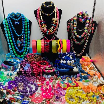 Bright, Neon, Colorful, 80's Themed Jewelry Collection