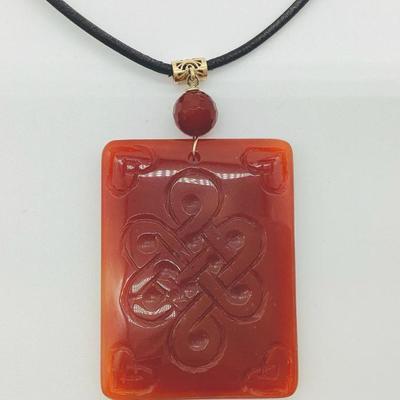 Sale Photo Thumbnail #131: 14K Yellow Gold Hand Carved Double Sided Stone Necklace