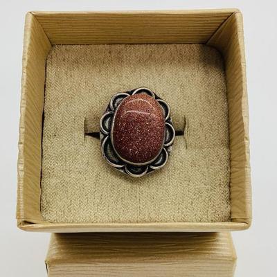 Sale Photo Thumbnail #141: Sterling Silver Goldstone Ring