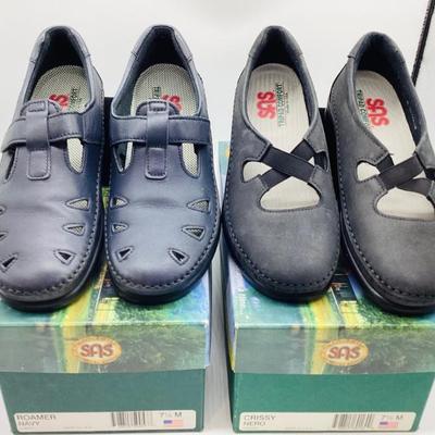 SAS Navy/Nero Leather Shoes Size 7.5