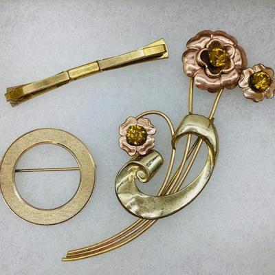 Sale Photo Thumbnail #27: 1/20 12K Gold Filled Brooches and Collar Bar: All Signed