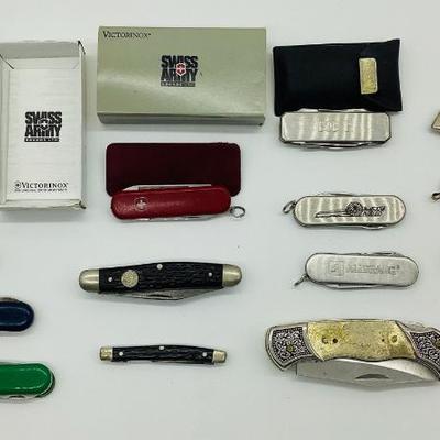 Sale Photo Thumbnail #105: Knives: Zippo, Boker/Solingen, Victorinox, Swiss Army, 1/20 10K Gold Filled