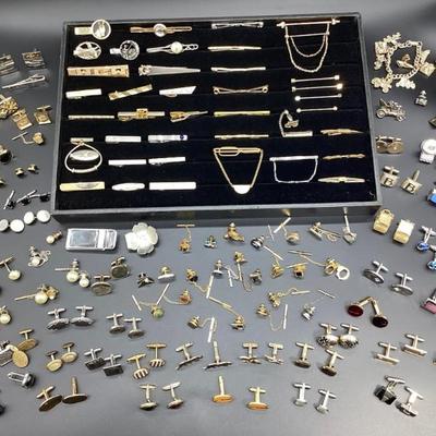 Sale Photo Thumbnail #97: Tie Clips, Tacks, Pins, Bars, Cuff Links, Money Clips: Some Vintage, Signed