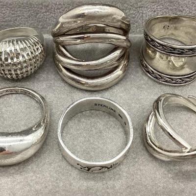 Sale Photo Thumbnail #145: Sterling Silver Rings (6)