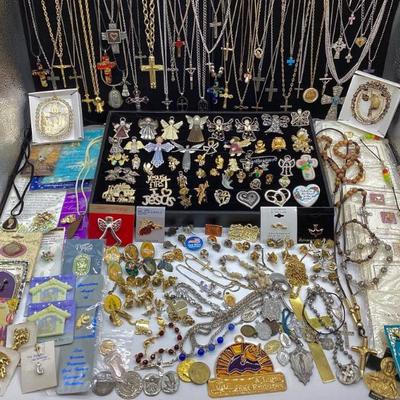 Sale Photo Thumbnail #62: Religiously Rewarding and Faith Based Jewelry: Some Vintage, Signed