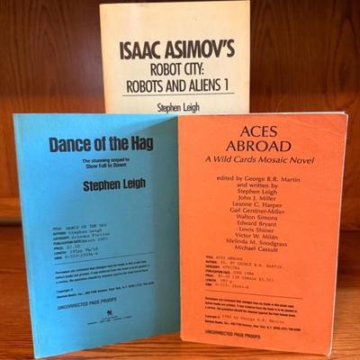Uncorrected Page Proofs (3) Bantam Sci-Fi Books - Wild Cards, Isaac Asimov Robot City, Etc