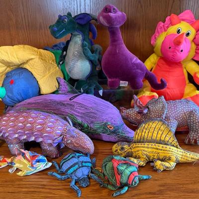 Vintage Plush Dinosaurs/Dragons, Cloth & Nylon With Gund, Applause, Manhattan Toy