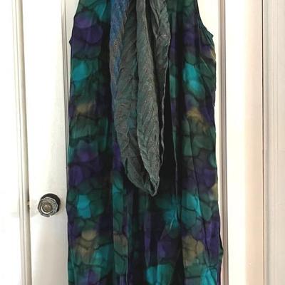 Aliki Yamami Creations Silk Sleeveless Jacket, Top and Pants Size L