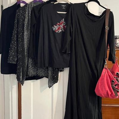 Women’s Black Separates and Dress with Canvas Satchel