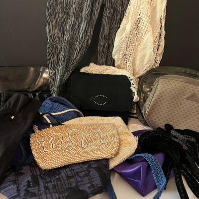 Purses with Vintage, Scarves and Gloves 