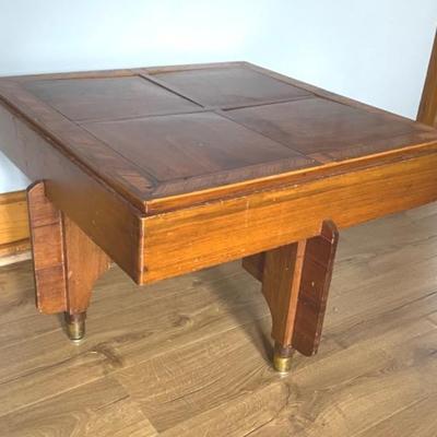 Mid Century Oak Inlaid Wood Game/coffee Table