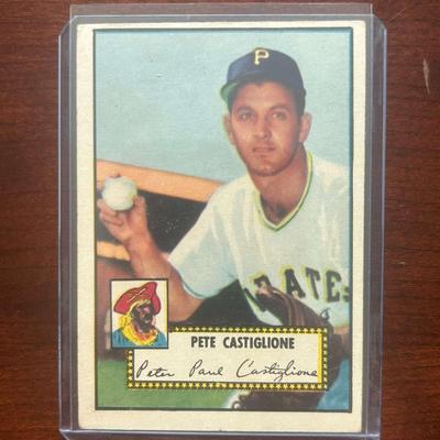 1952 Topps Baseball Card. Pete Castiglione - Pittsburgh Pirates. Card #260
