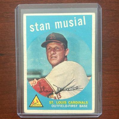 1959 Topps Baseball Card. Stan Musial - St. Louis Cardinals. Card #150