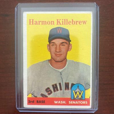 1958 Topps Baseball Card. Harmon Killebrew - Washington Senators. Card #288