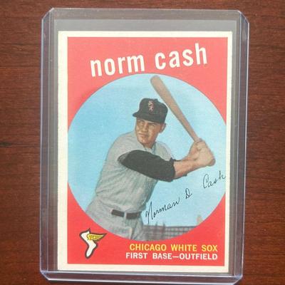 1959 Topps Baseball Card. Norm Cash - Chicago White Sox. Card #509