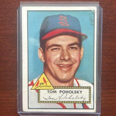 1952 Topps Baseball Card. Tom Poholsky - St. Louis Cardinals. Card #242