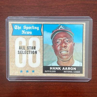1968 Topps Baseball Card. Hank Aaron All Star. Card #370