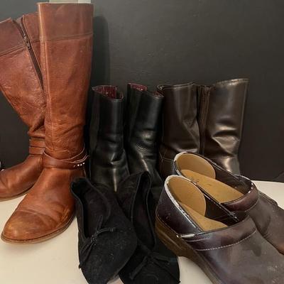 Leather Boots and Dansko Clogs Size 9.5