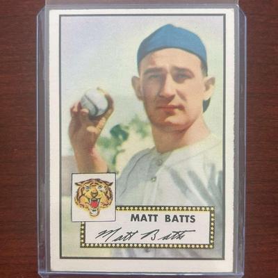 1952 Topps Baseball Card. Matt Batts - Detroit Tigers. Card #230