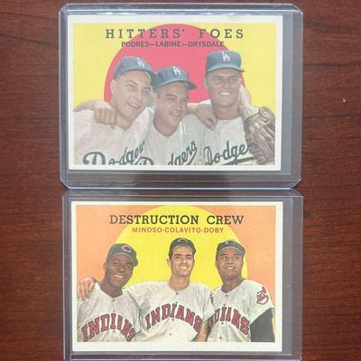 1959 Topps Baseball Card. Hitters Foes - Don Drysdale, Destruction Crew Minoso Colavito