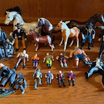 1980s-90s Assorted Action Figures With Kenner MASK, GI Joe, X-Men, Anime, Wild West & More