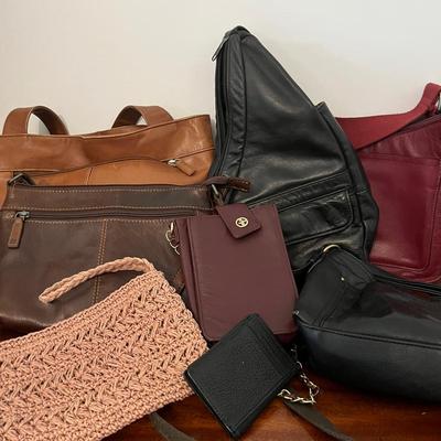 Leather Handbags (5) with Stone Mountain, Gianni Bernini plus Wallets