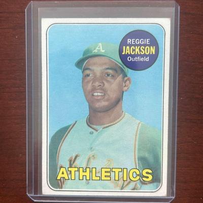1969 Topps Baseball Card. Reggie Jackson - Oakland Athletics. Card #260