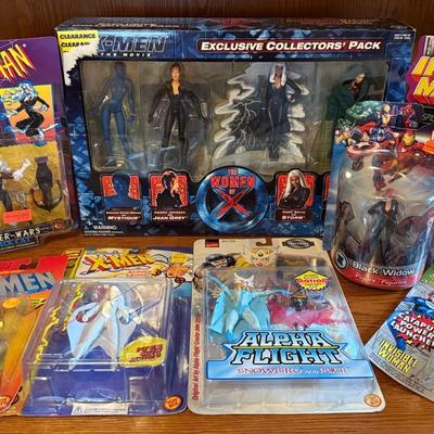 Marvel Action Figures (8) with X-Men The Movie, All New In Boxes