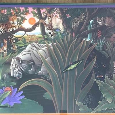 Vintage Cincinnati Zoo Poster “Feline Frenzy “ By Robert Giusti 