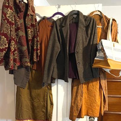 Women’s Separates in Earth Tones with Canvas Satchel, J.Jill