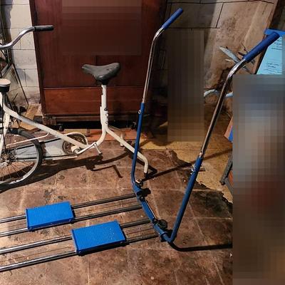 Vintage Exercise Equipment- Montgomery Ward Stationary Bike & Cross Country Glider