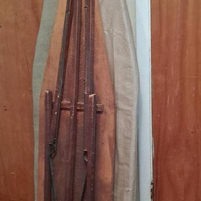 Antique Primitive Wooden Ironing Board and Two Vintage Ironing Boards