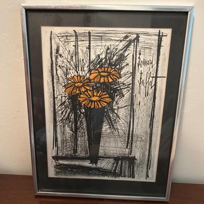 “Flower” By Bernard Buffet Signed Lithograph 