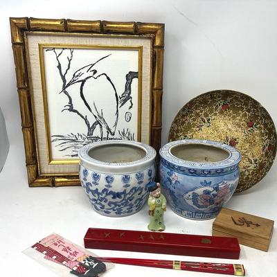 Asian Influence , Pots, Chopsticks, Geisha Etc