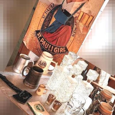 Vintage Beer Steins, Mugs, Glass Decanters And More!