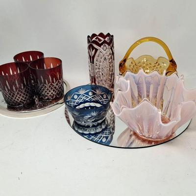 Colored Glass, Fenton Hobnail, Starburst Mirror and More