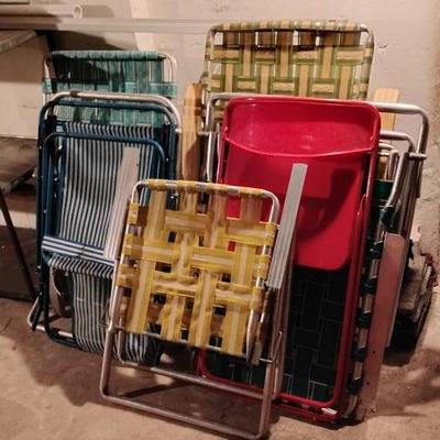 Vintage & New Folding Chairs & Vintage Folding Table 
