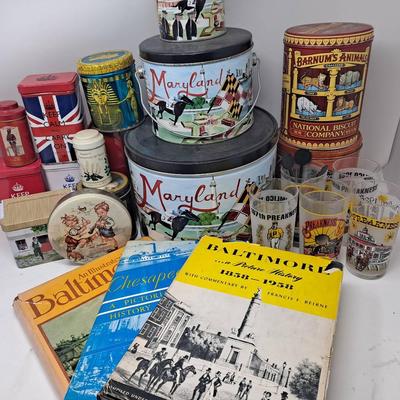 Taste of Maryland and More:  Tins, Preakness Glasses, And Books