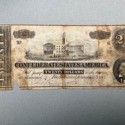Confederate States of America Twenty Dollars